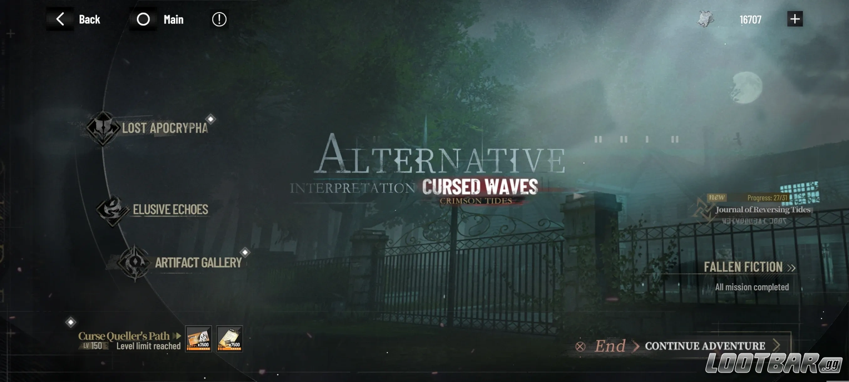 Cursed Waves in-game tab image