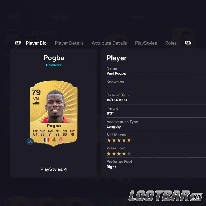 Carte froide de Pogba dans FC 26