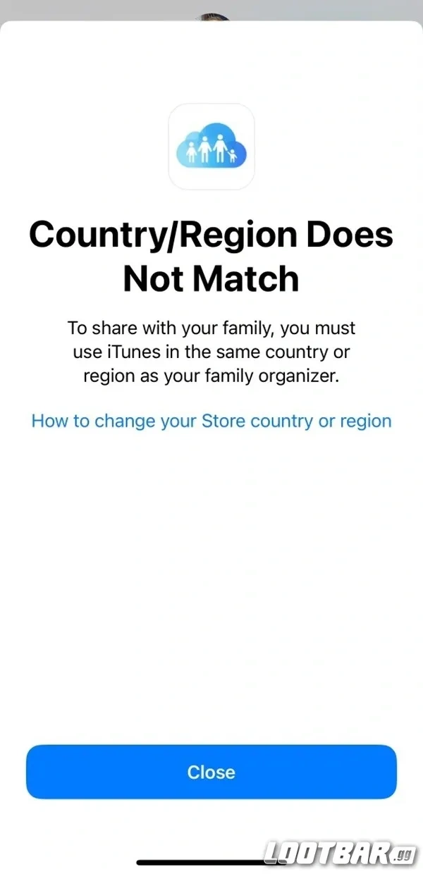 iTunes Gift Card Region-Locked / Country Mismatch Error
