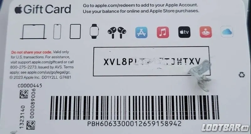 iTunes Gift Card Gift Card Code is Unreadable 