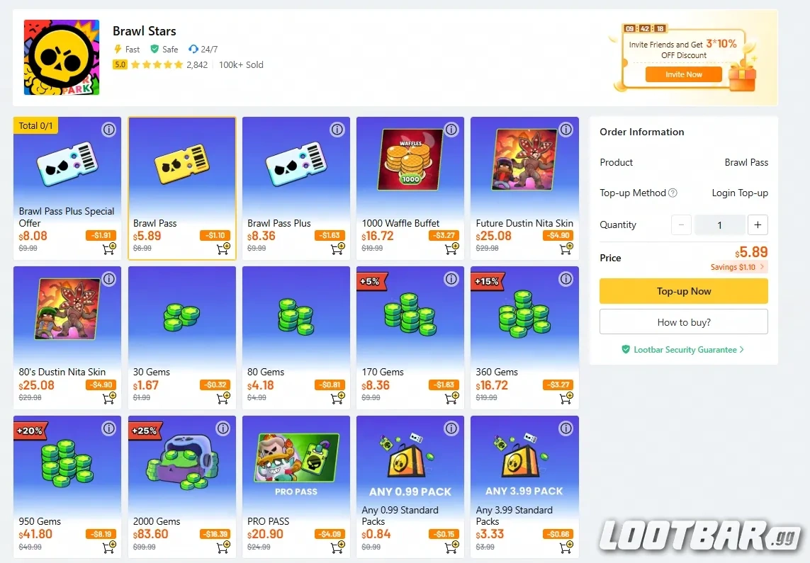 achetez des gemmes Brawl Stars sur LootBar