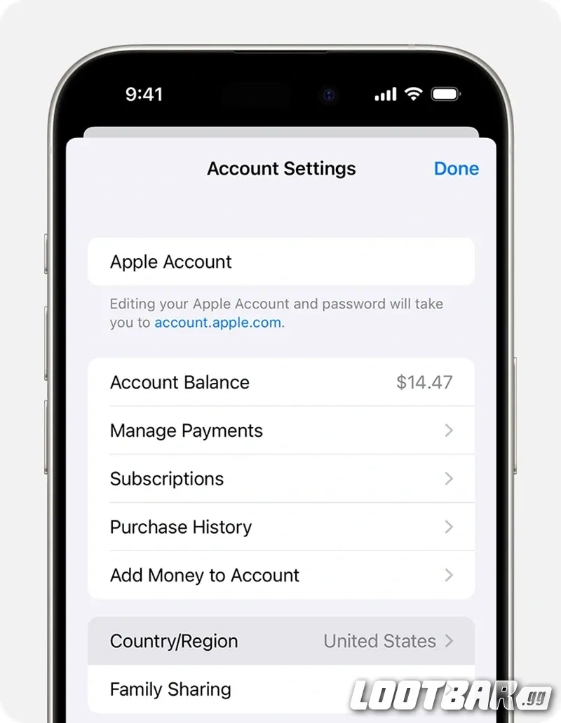 Change Region on iPhone
