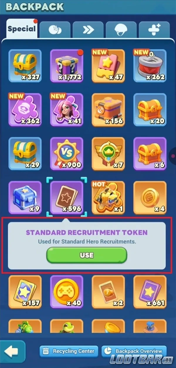 Tiles Survive Heroes Standard Recruitment