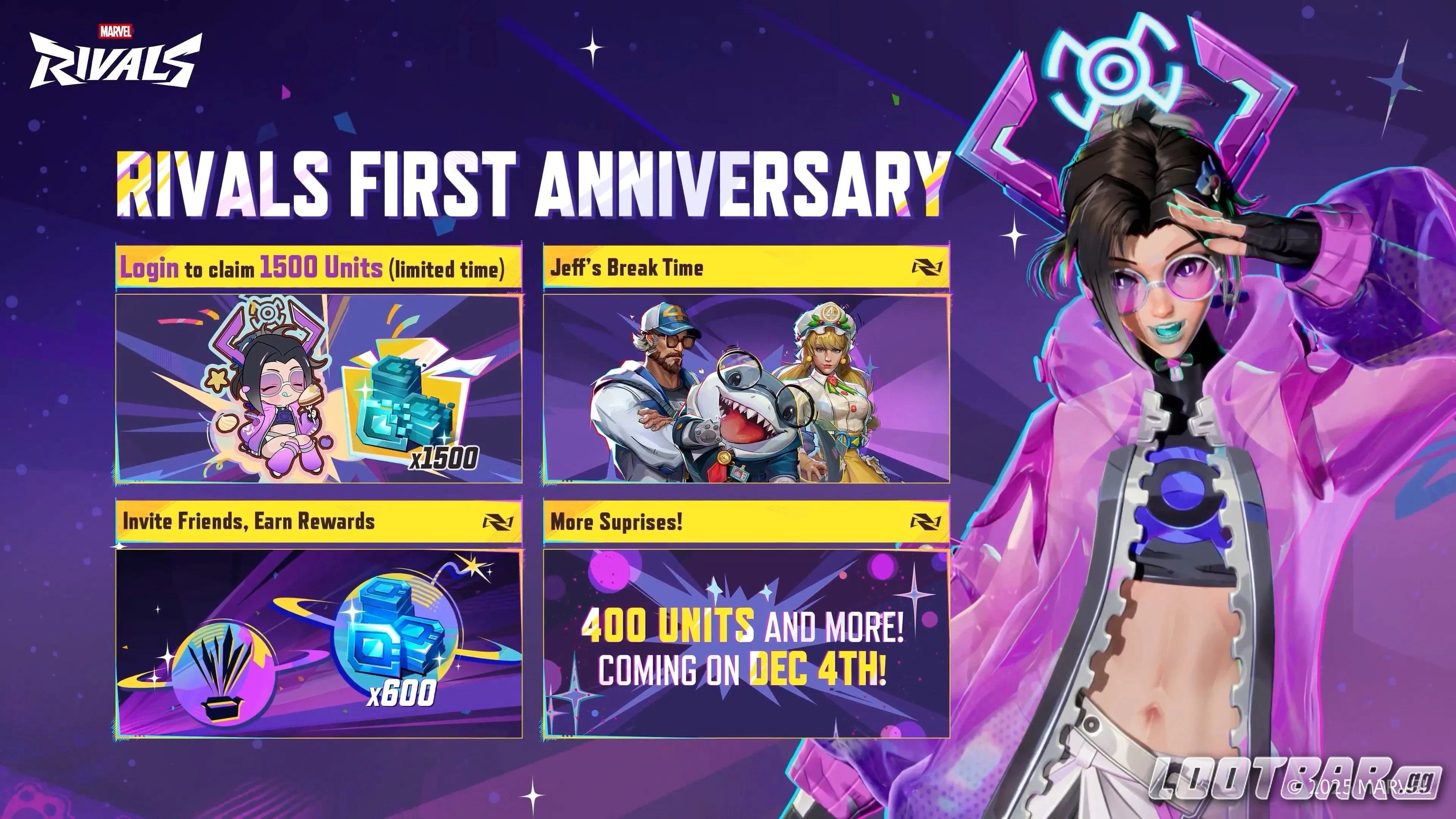 Todas las recompensas gratis del evento de aniversario