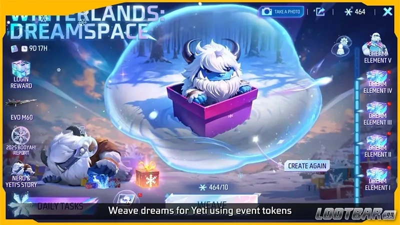 Écran principal de l'événement