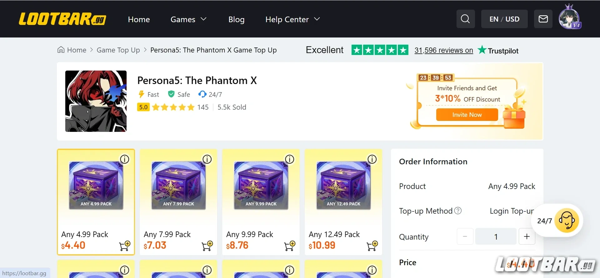 Lootbar persona 5 page image