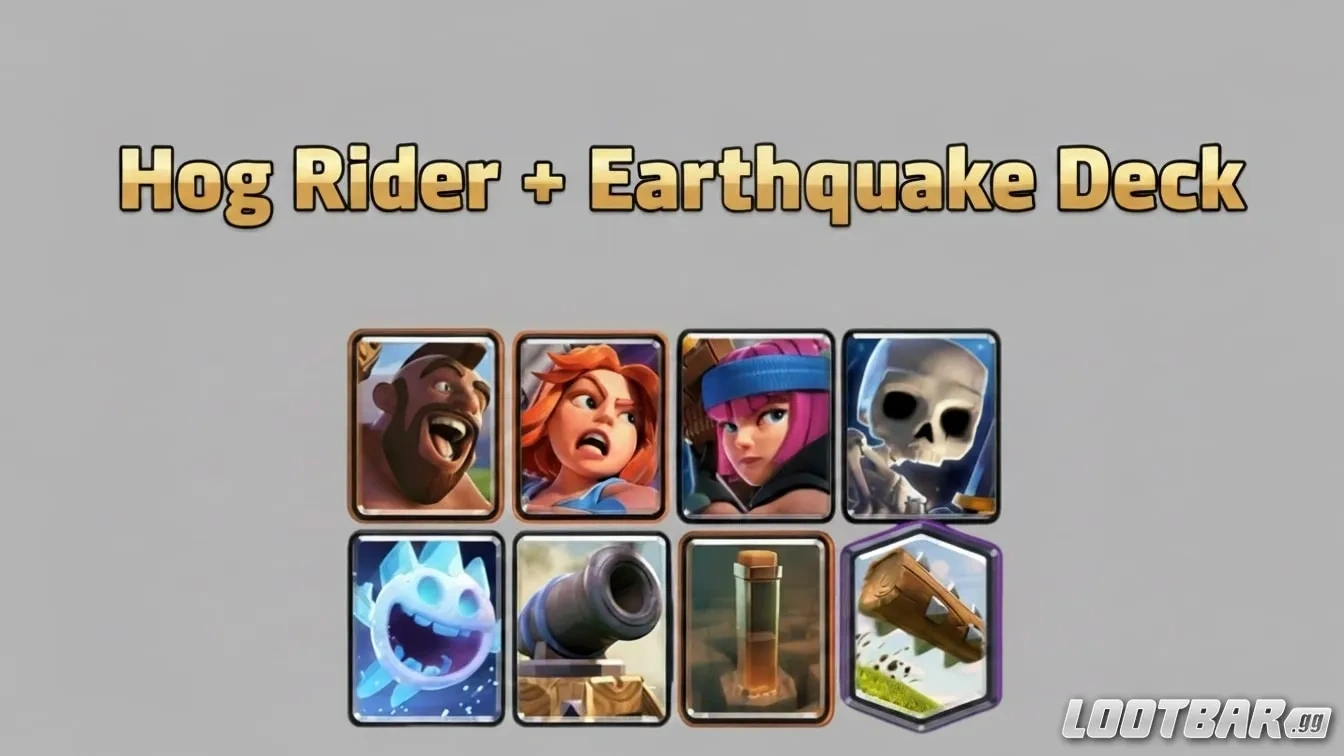 Clash royale Hog Rider + Earthquake deck