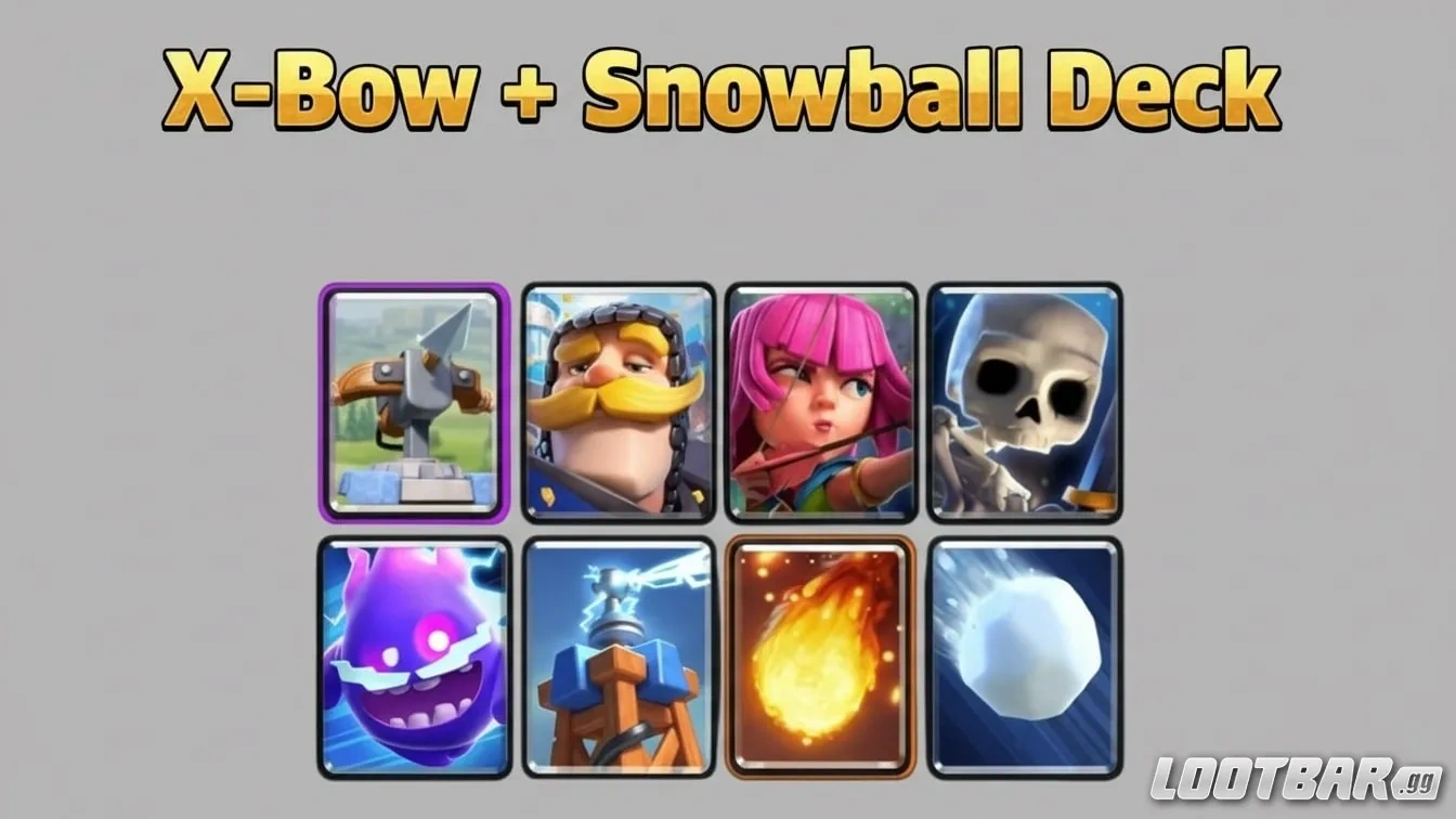 Clash Royale X-Bow + Snowball Deck