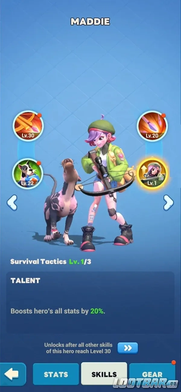 Tuiles Survie Maddie