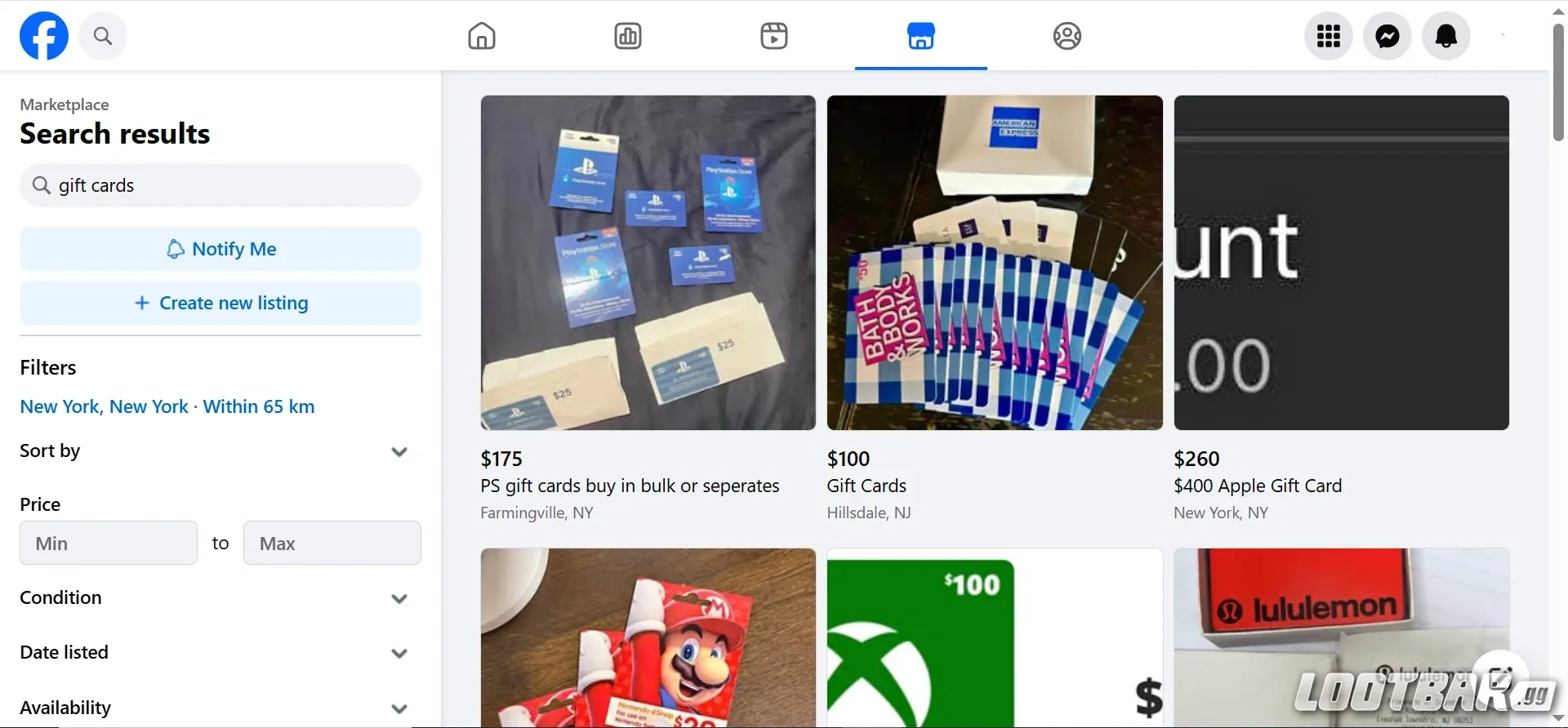 marketplace gift cards image