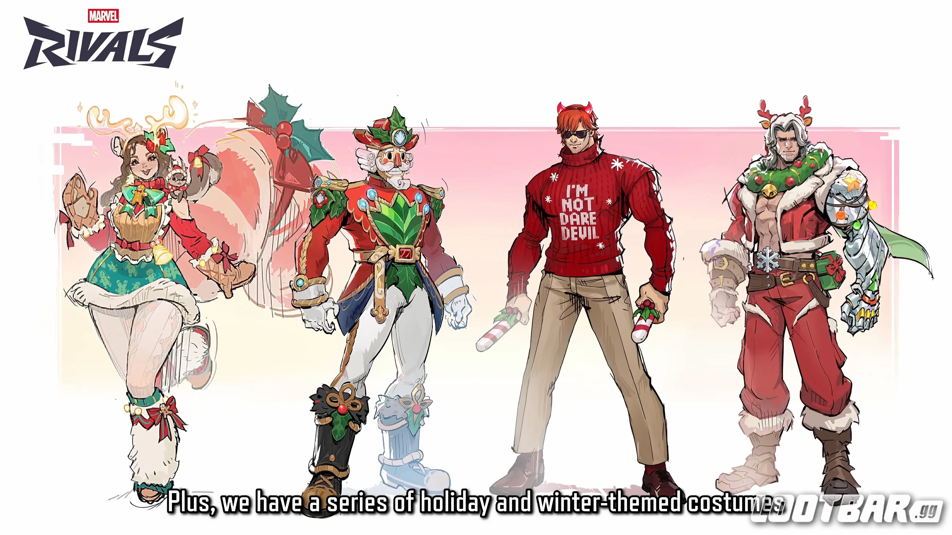 Holiday Christmas Skins squirrel gril star lord dare devil