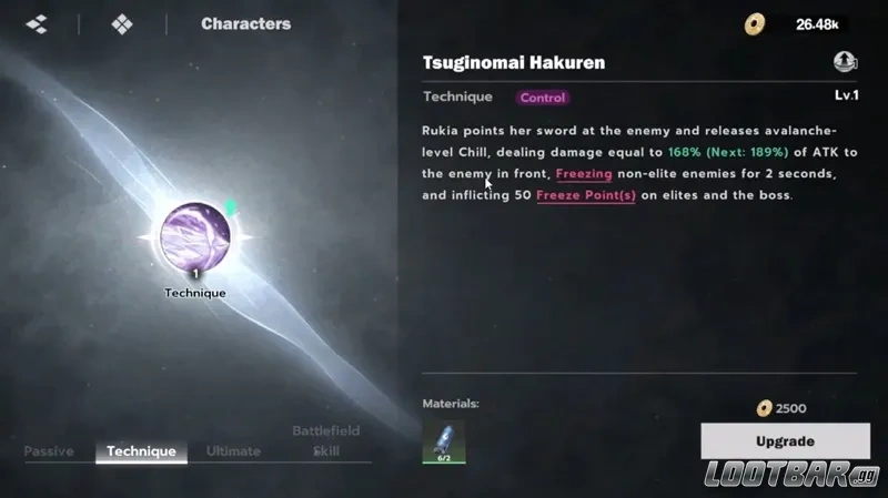 BLEACH Soul Resonance Rukia Kuchiki - Technique