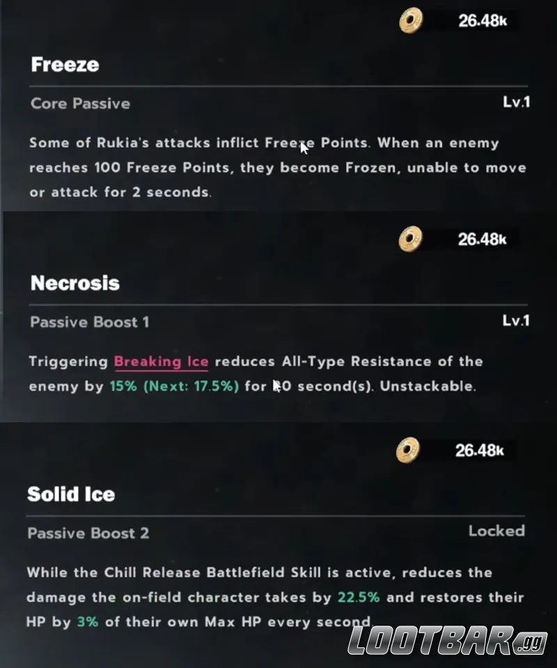 BLEACH Soul Resonance Rukia Kuchiki Passive Skills