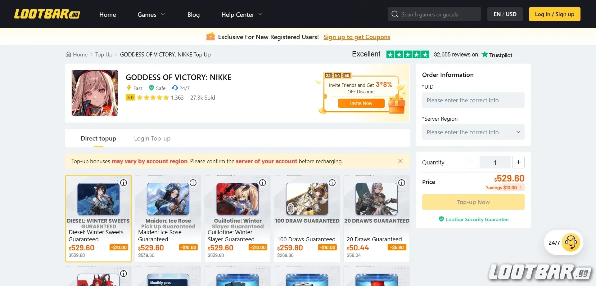 top up Goddess of Victory Nikke