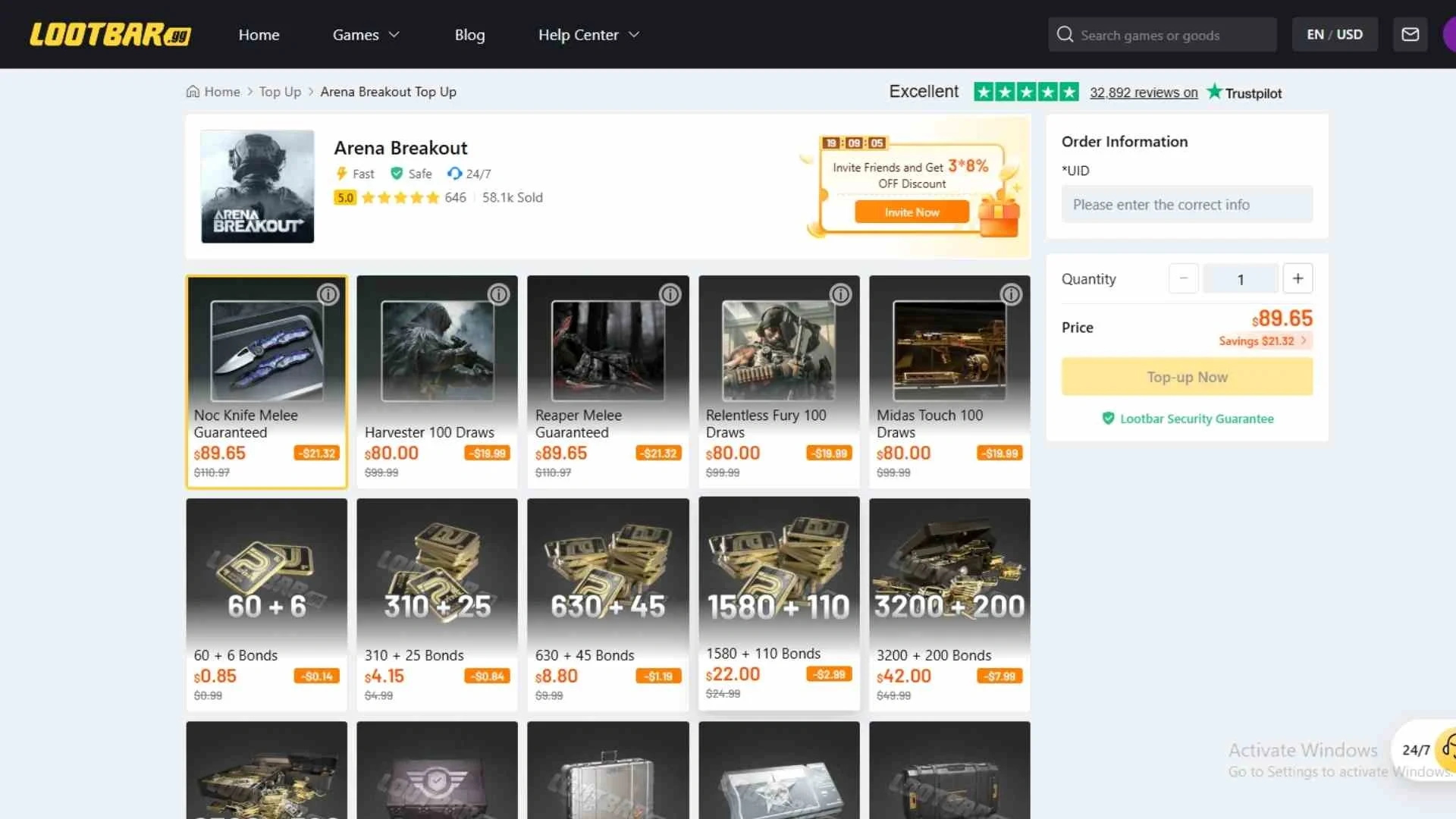 top up Arena Breakout