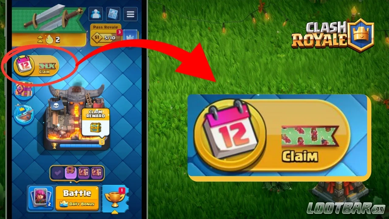 Illustration of the Clash Royale Clashmas event position