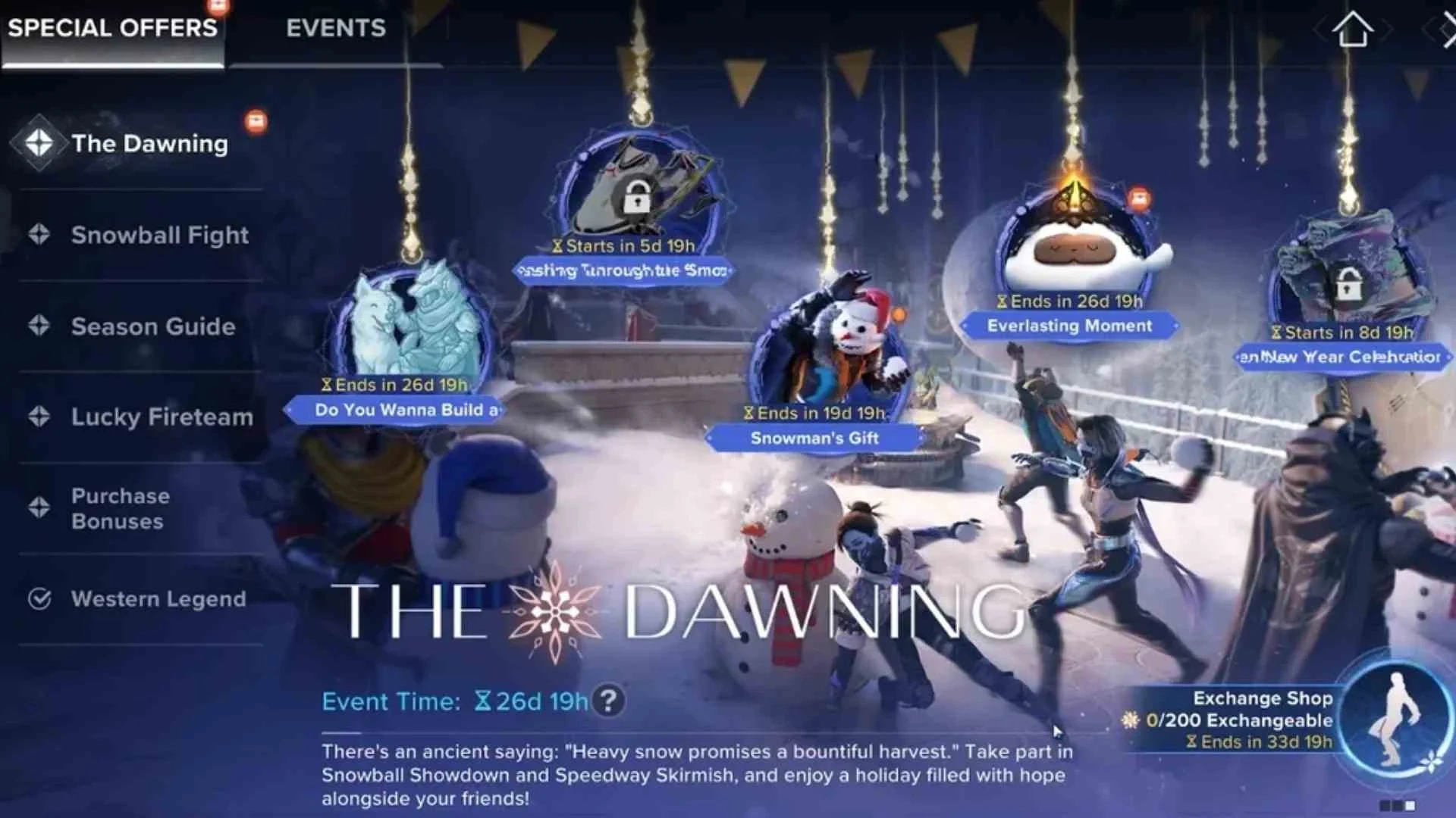 Destiny: Rising The Dawning Event Dates