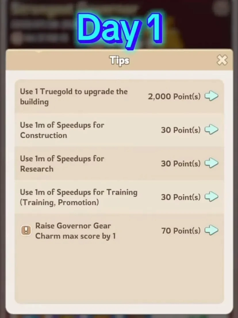 Kingshot Strongest Governor Day 1 Tasks
