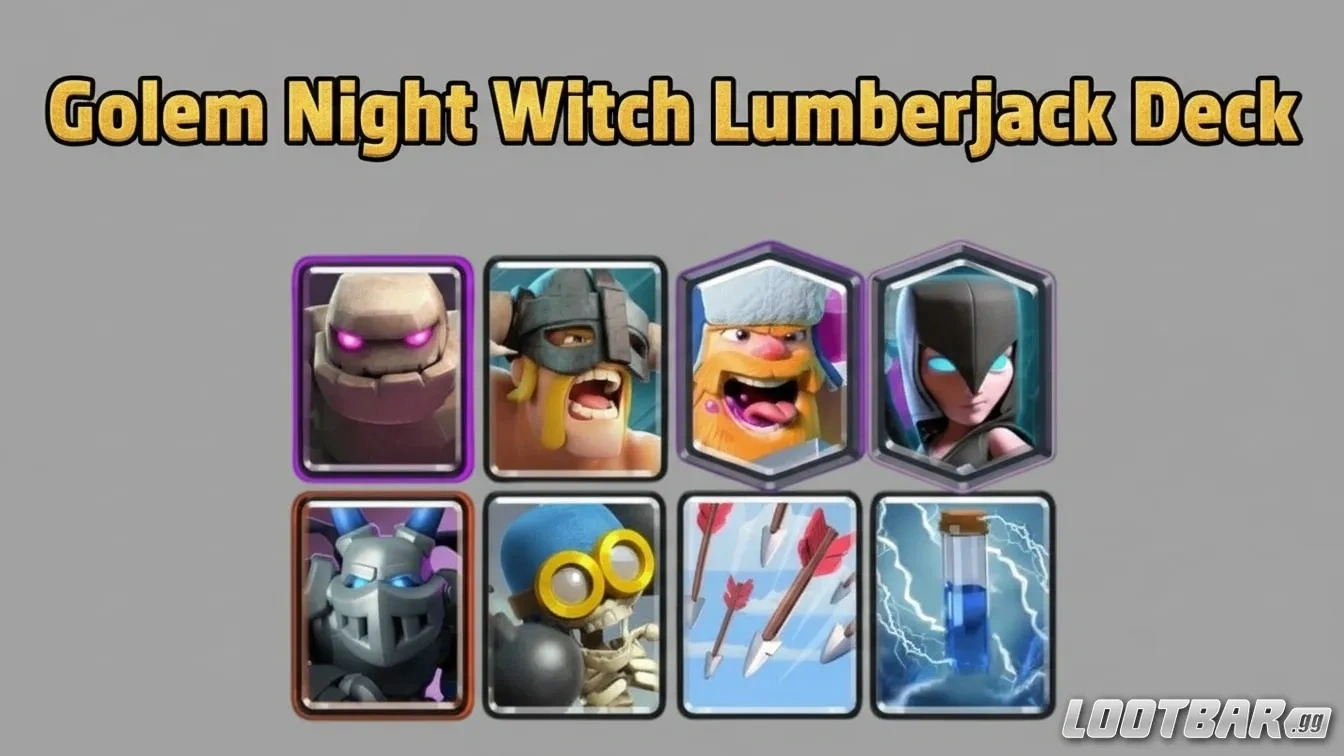 Golem Night Witch Lumberjack Deck