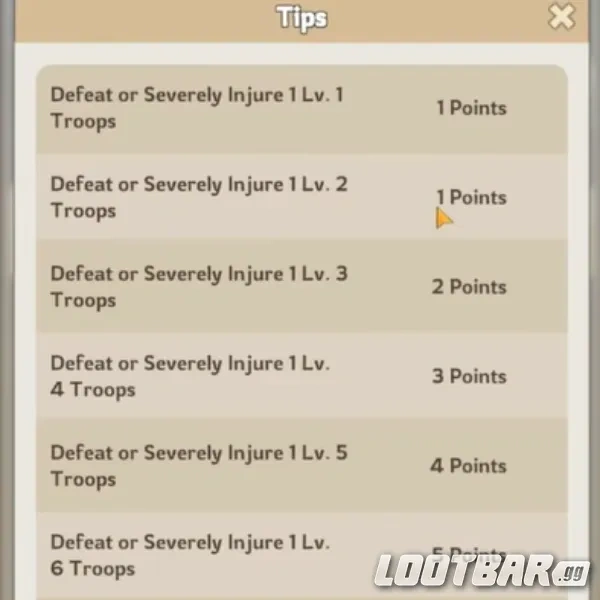 Allowed attack types during the event
