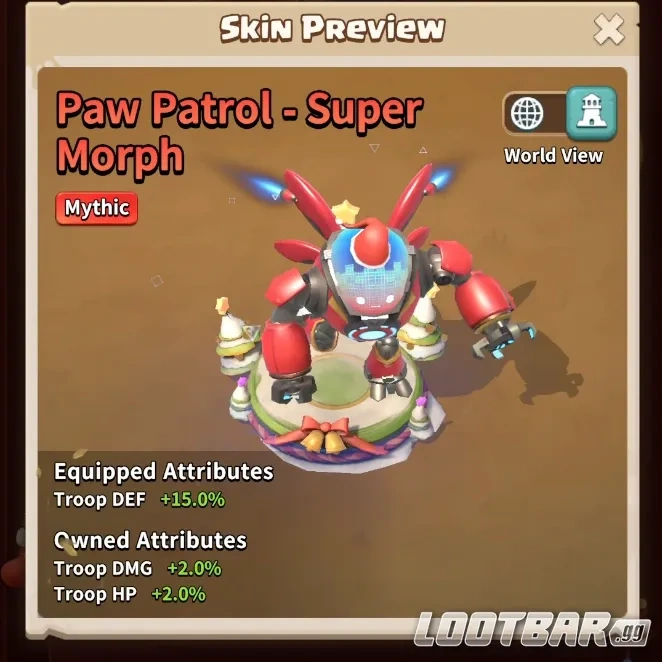 Mythical Paw Patrol Skin in Dark War Survival