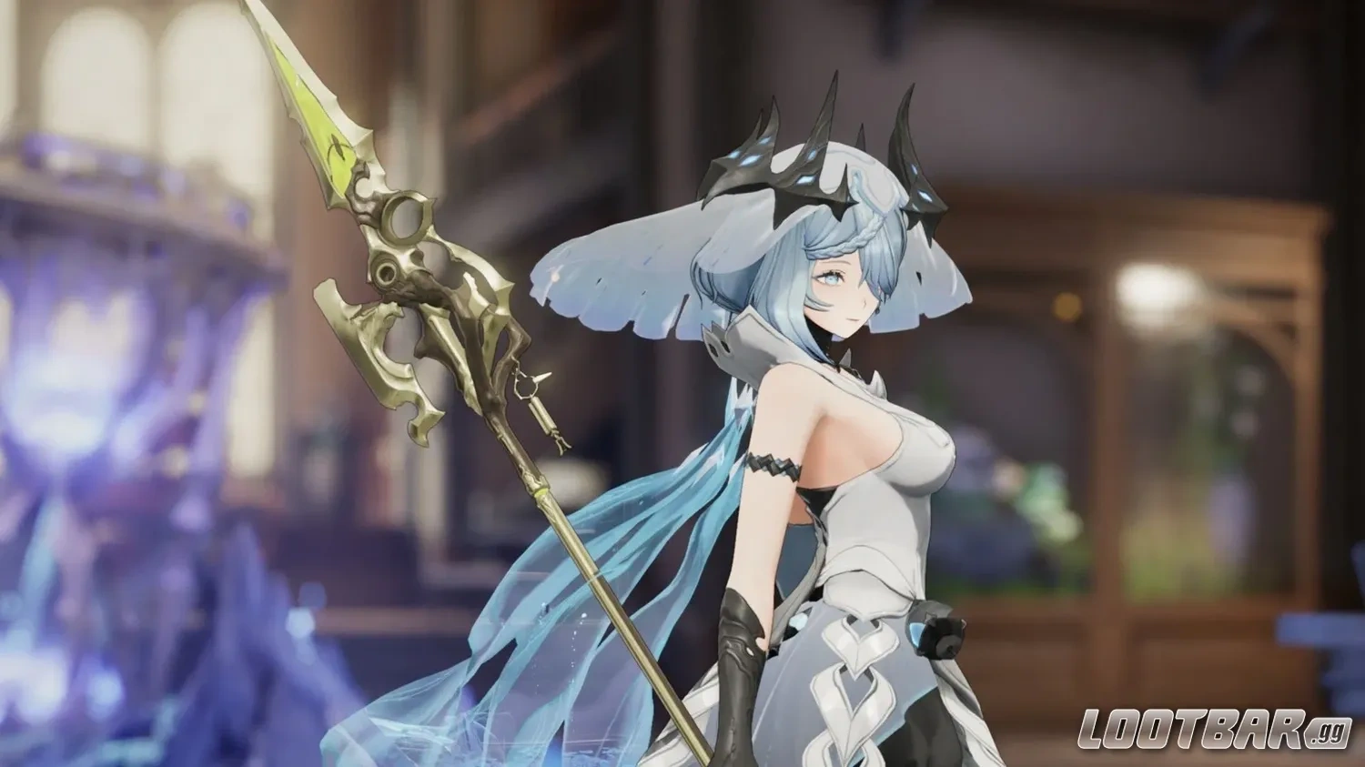 Rebecca equipped with a Polearm in Duet Night Abyss