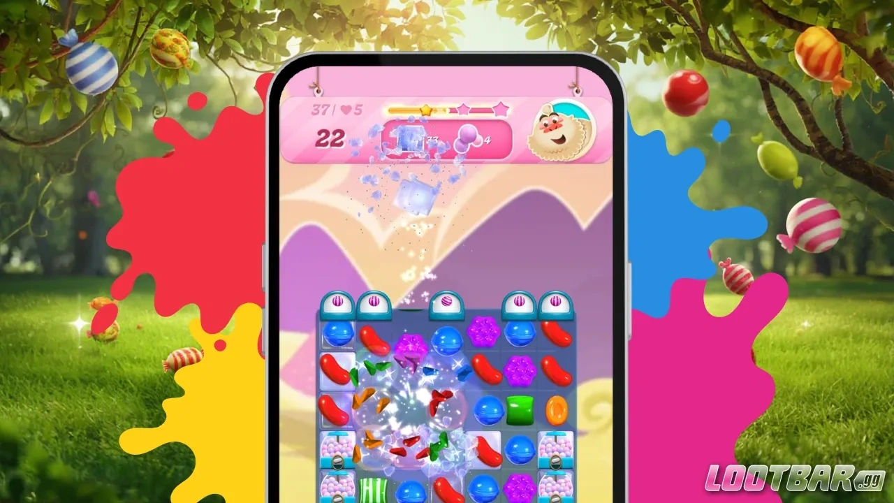 Chain reaction clearing multiple candies