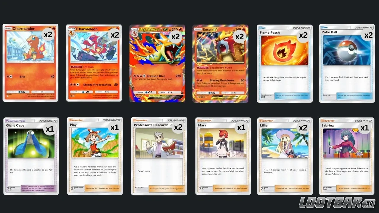 Mega Charizard Y ex X Entei ex deck
