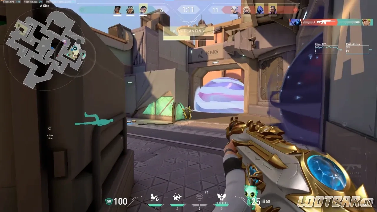 Valorant site execute using controller smokes to block enemy vision