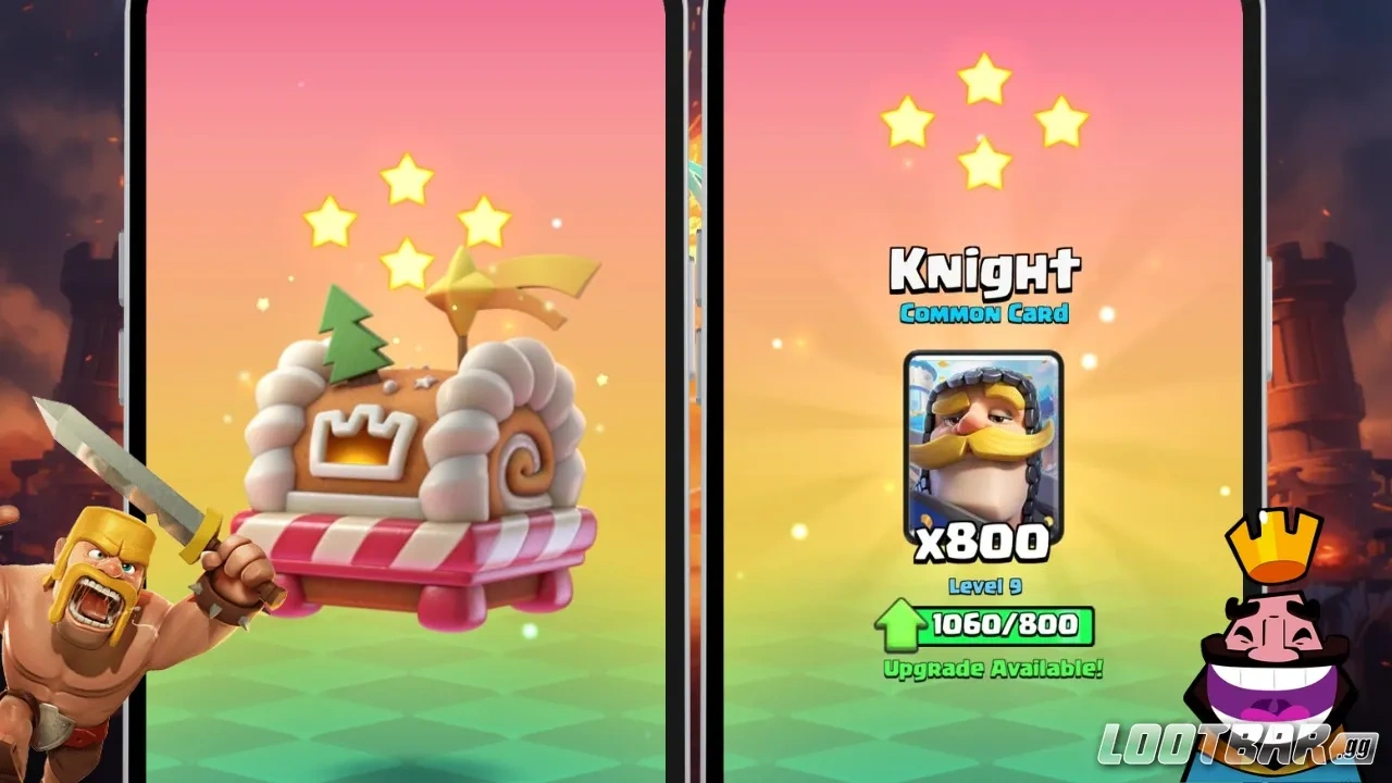  Clash Royale reward track displaying
