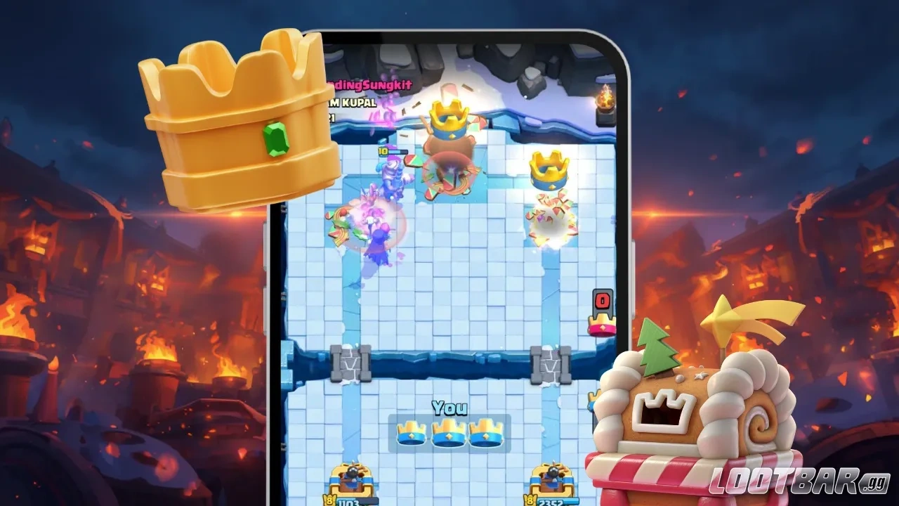  Clash Royale match using a familiar ladder deck during the event