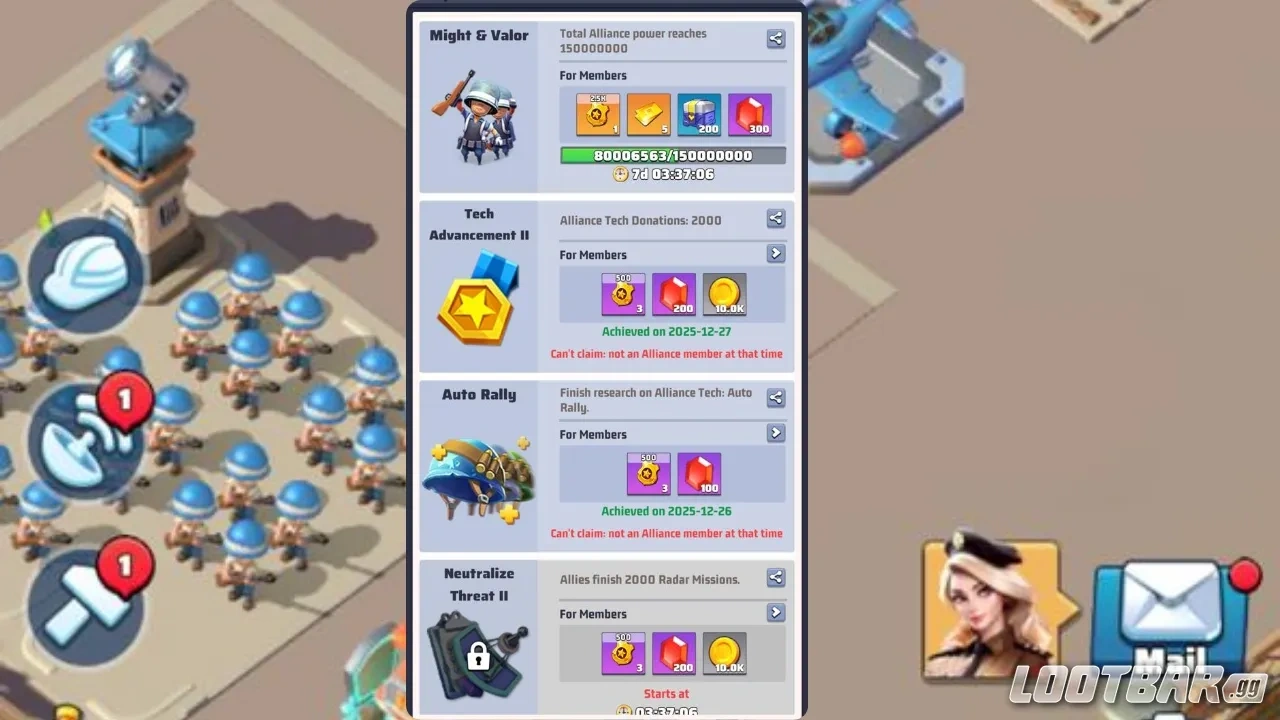 alliance-based participation rewards