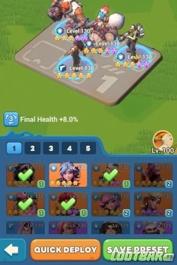 Tiles Survivor Hero Formations