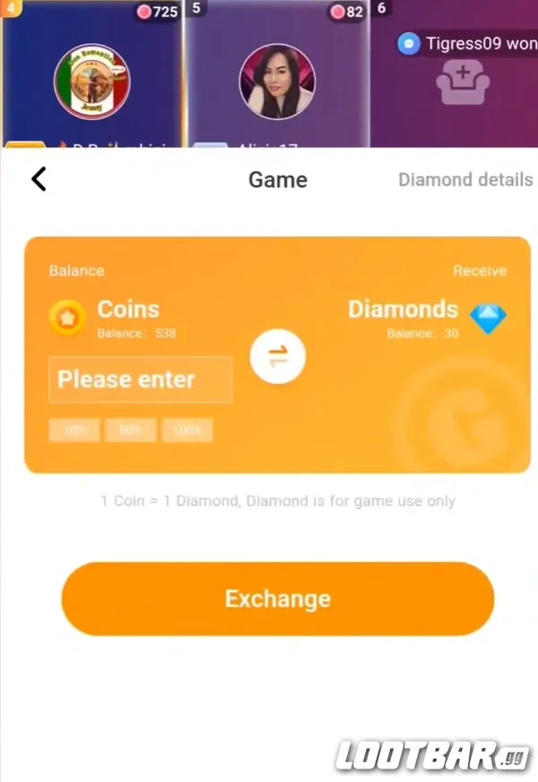 Poppo Live Diamonds Convert