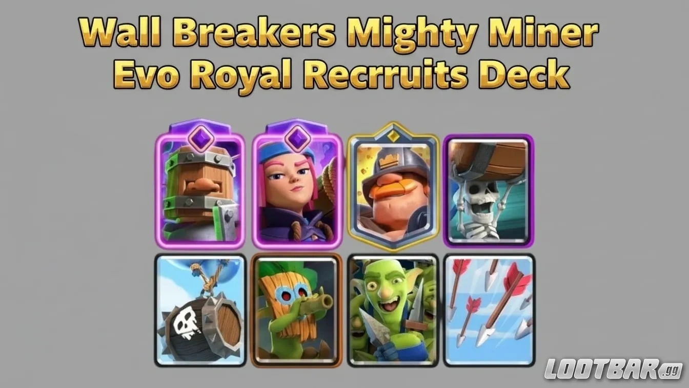 Wall Breakers Mighty Miner Evo Royal Recruits Deck