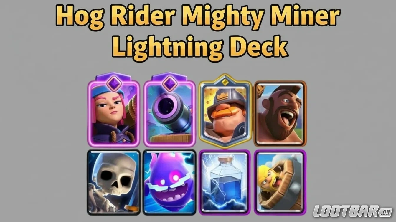Hog Rider Mighty Miner Lightning Deck