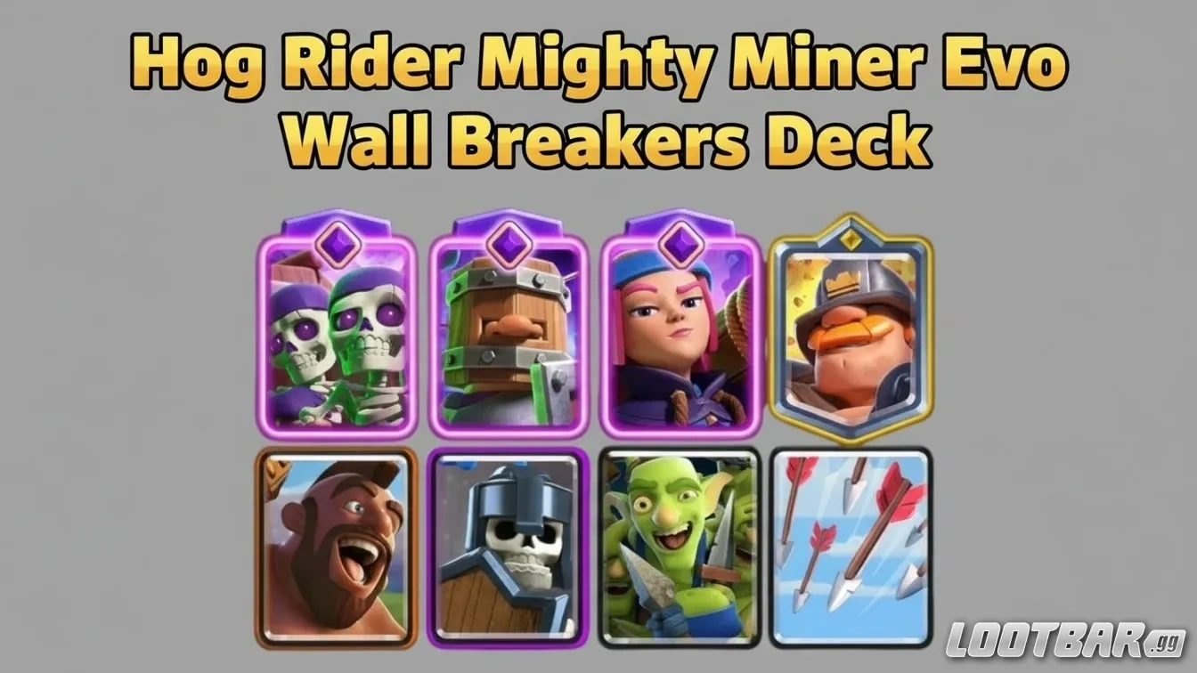 Hog Rider Mighty Miner Evo Wall Breakers Deck