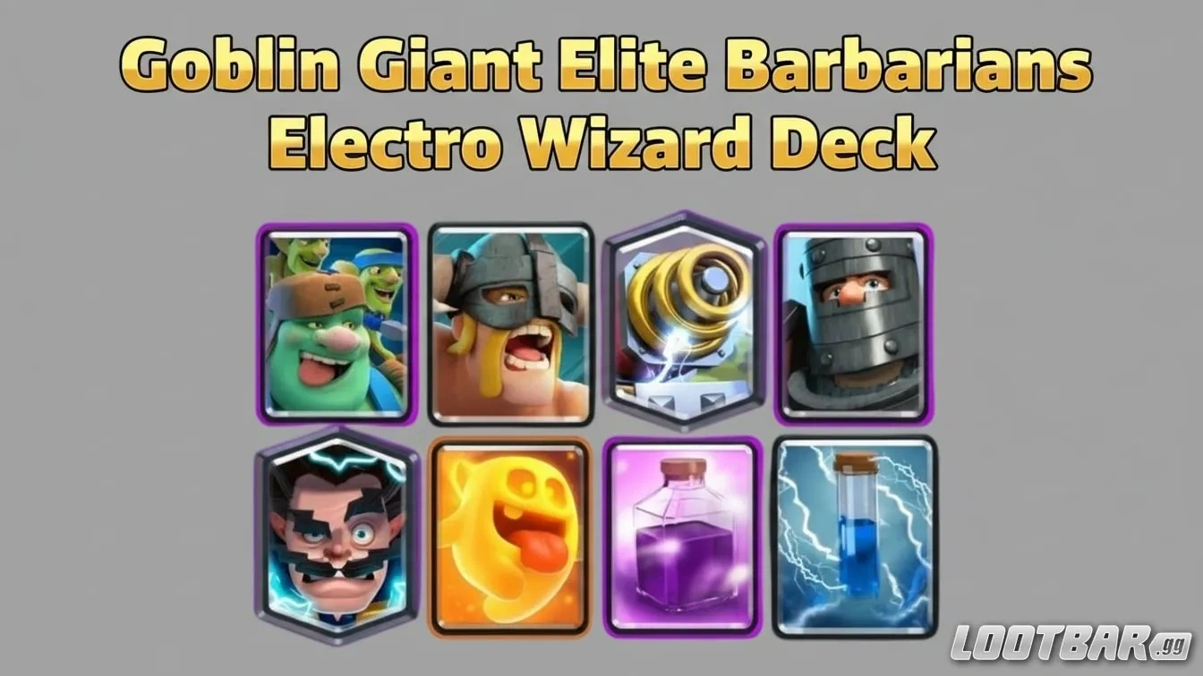 Goblin Giant Elite Barbarians Electro Wizard Deck