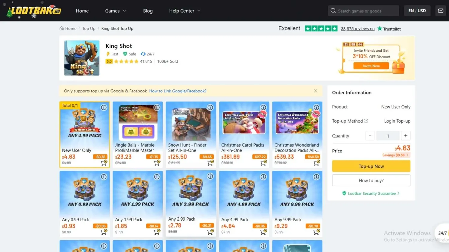 top-ups for Kingshot