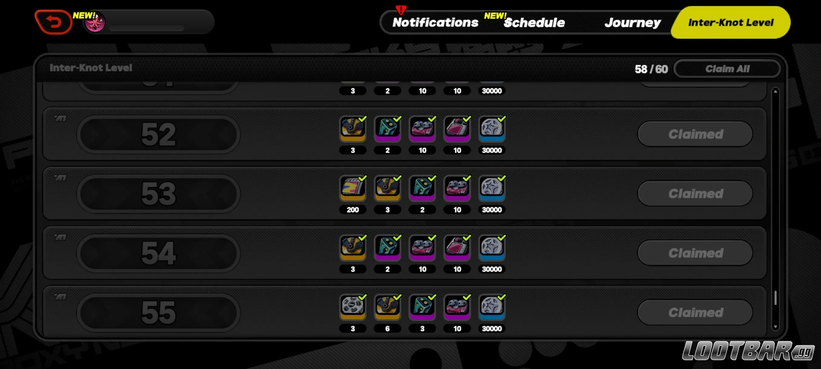 Inter-Knot image tab