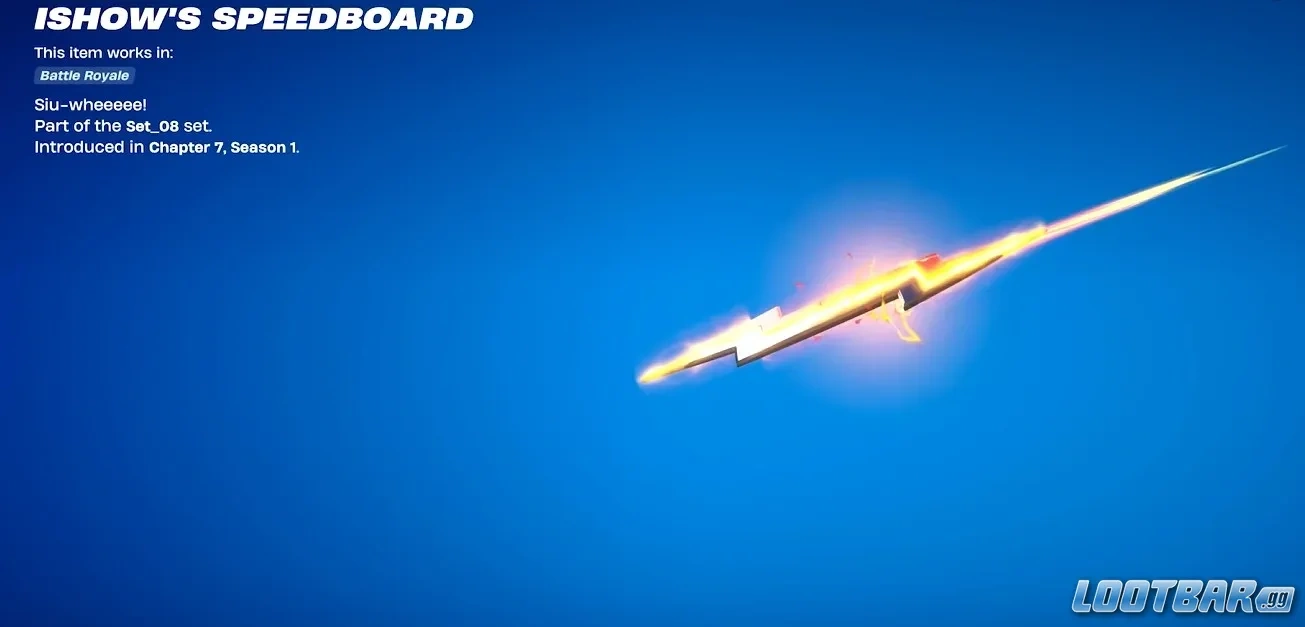 IShow's Speedbord glider in Fortnite