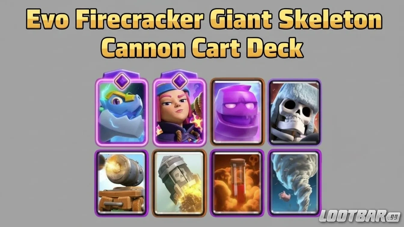 Evo Firecracker Giant Skeleton Cannon Cart Deck