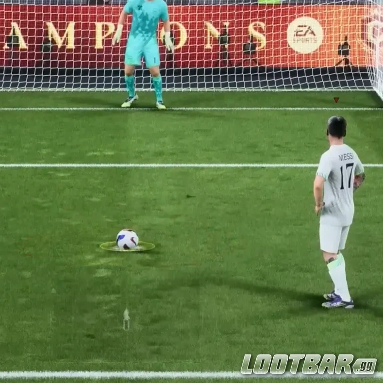 Messi taking a penalty in FC 26