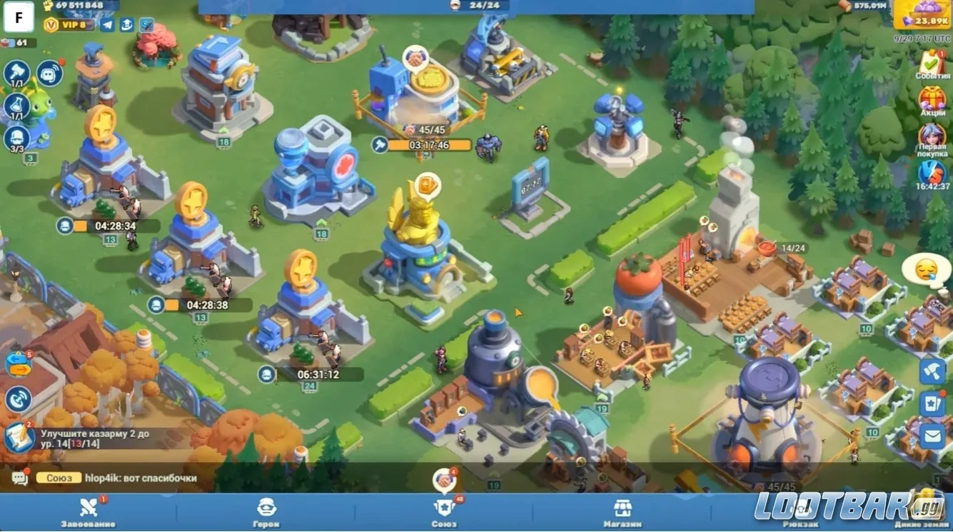 Панель ресурсов в Tiles Survive с основными показателями