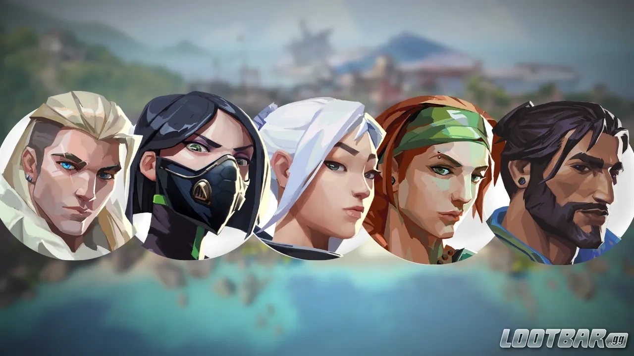 Aggressive Breeze team comp with  Sova, Viper, Jett, Skye, and Harbor