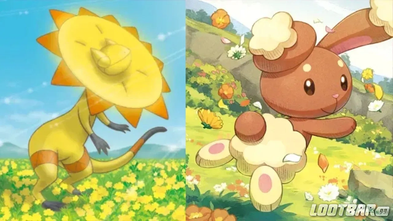 Heliolisk & Buneary in Pok&eacute;mon TCG Pocket