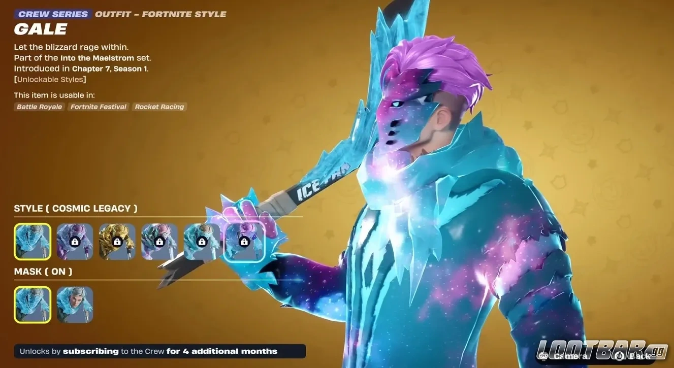 Fortnite Crew  Pack Jan 2026 Cosmic Lagacy Style
