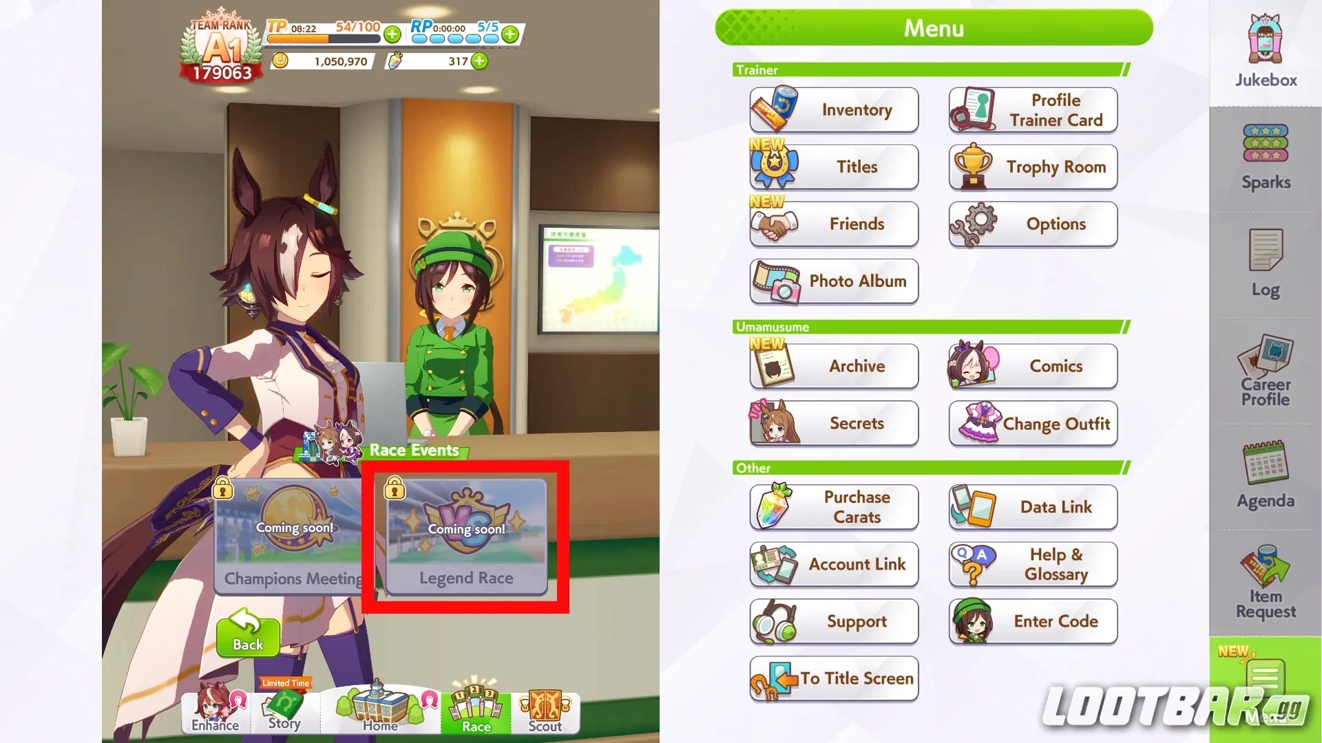 legend races tab image