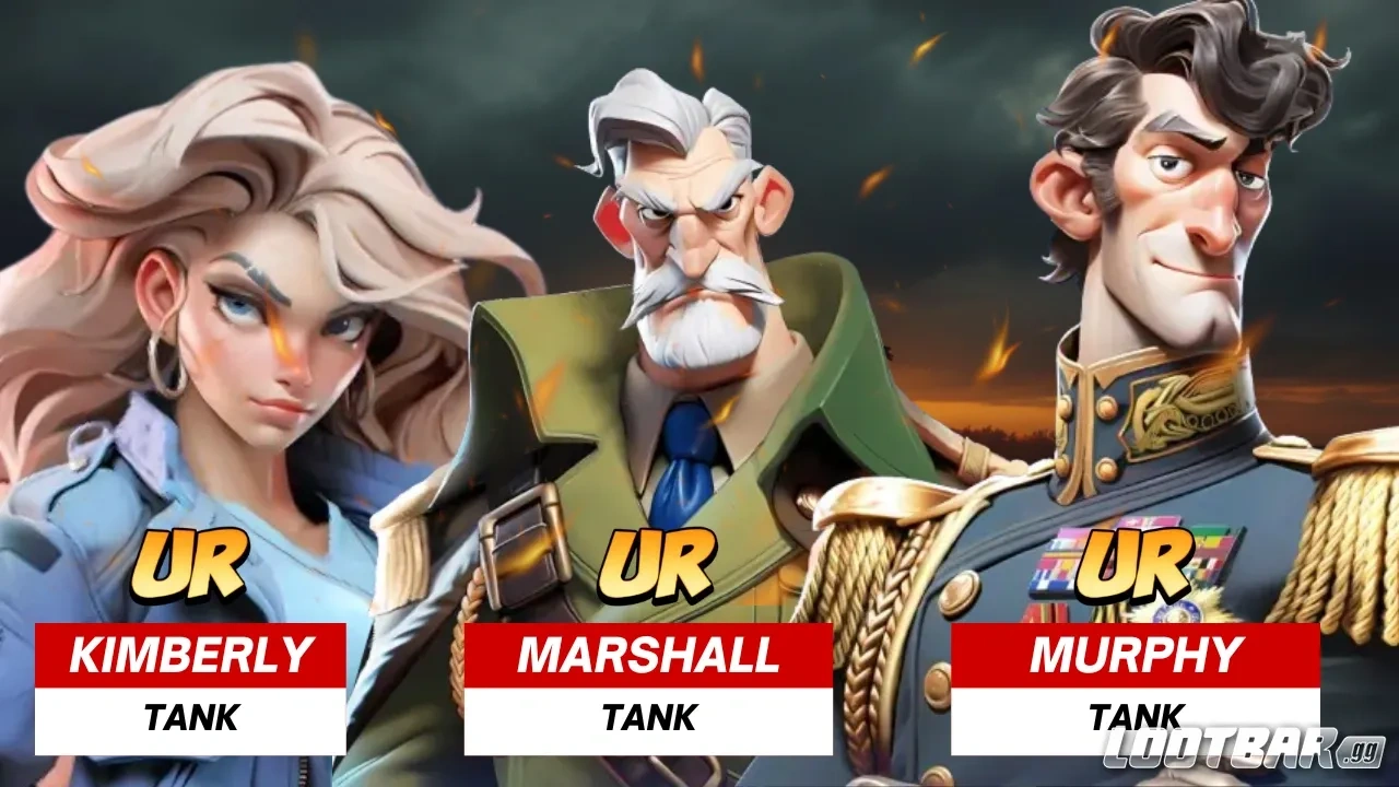 Ilustration Last War: Survival hero Kimberly, Murphy, Marshall