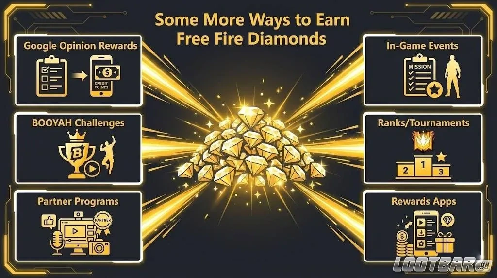 Some More Ways to Earn Free Fire Diamonds
